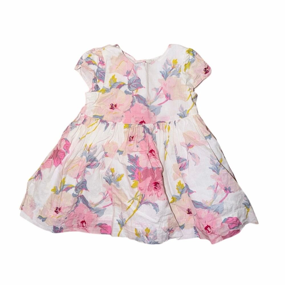 Baby gap white floral 3-6 months dress 100% cotton cottagecore sweet button back